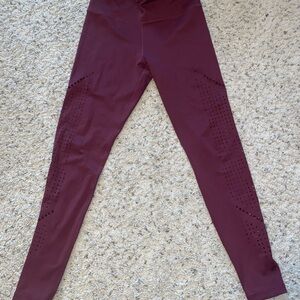 Maroon High-Waisted Leggings